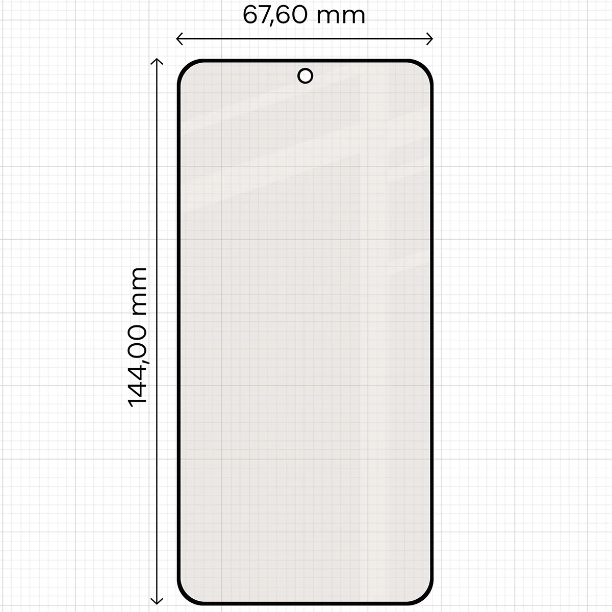 Miarka z wymiarami szkła matowego Bizon Glass Matte do Samsung Galaxy S25