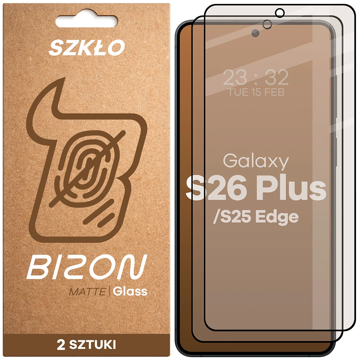 Szkło matowe na ekran Bizon Glass Matte Duo do Samsung Galaxy S26 Plus / Samsung Galaxy S25 Edge, 2 sztuki