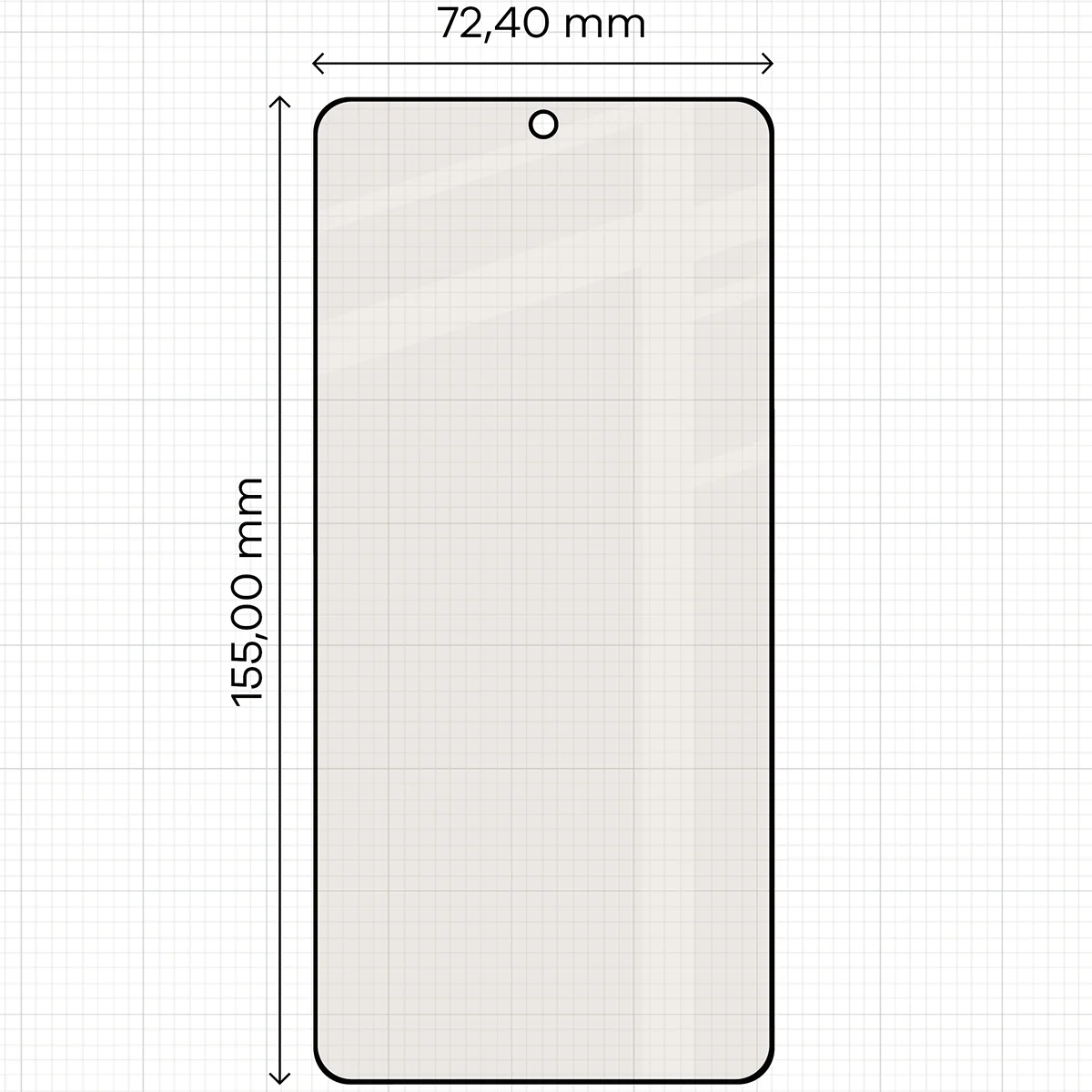 Miarka z wymiarami szkła matowego Bizon Glass Matte Duo do Samsung Galaxy S26 Plus / Samsung Galaxy S25 Edge