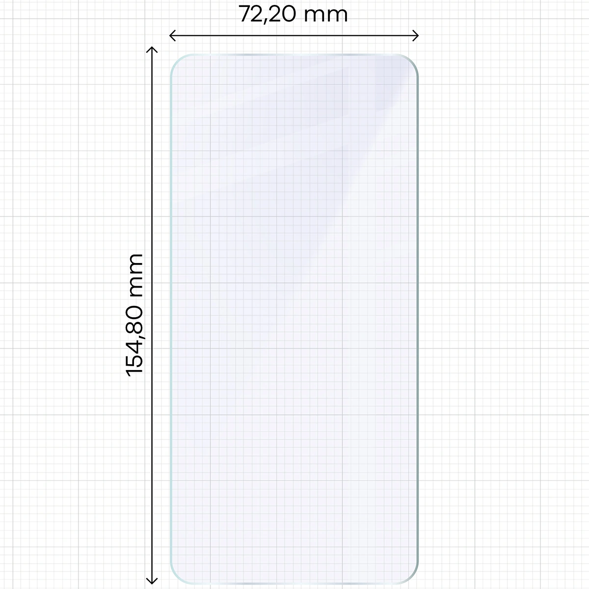 Miarka z wymiarami szkła hybrydowego Bizon Hybrid Mule Duo do Samsung Galaxy S26 Plus