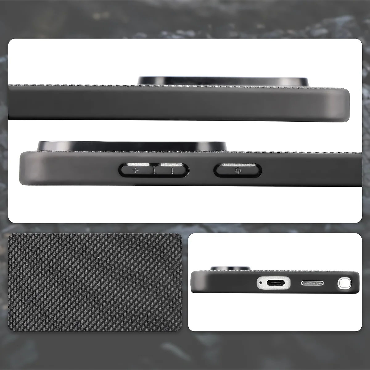 Wycięcia, zintegrowane osłony i struktura etui Bizon Case CarbO do Samsung Galaxy S26 Ultra