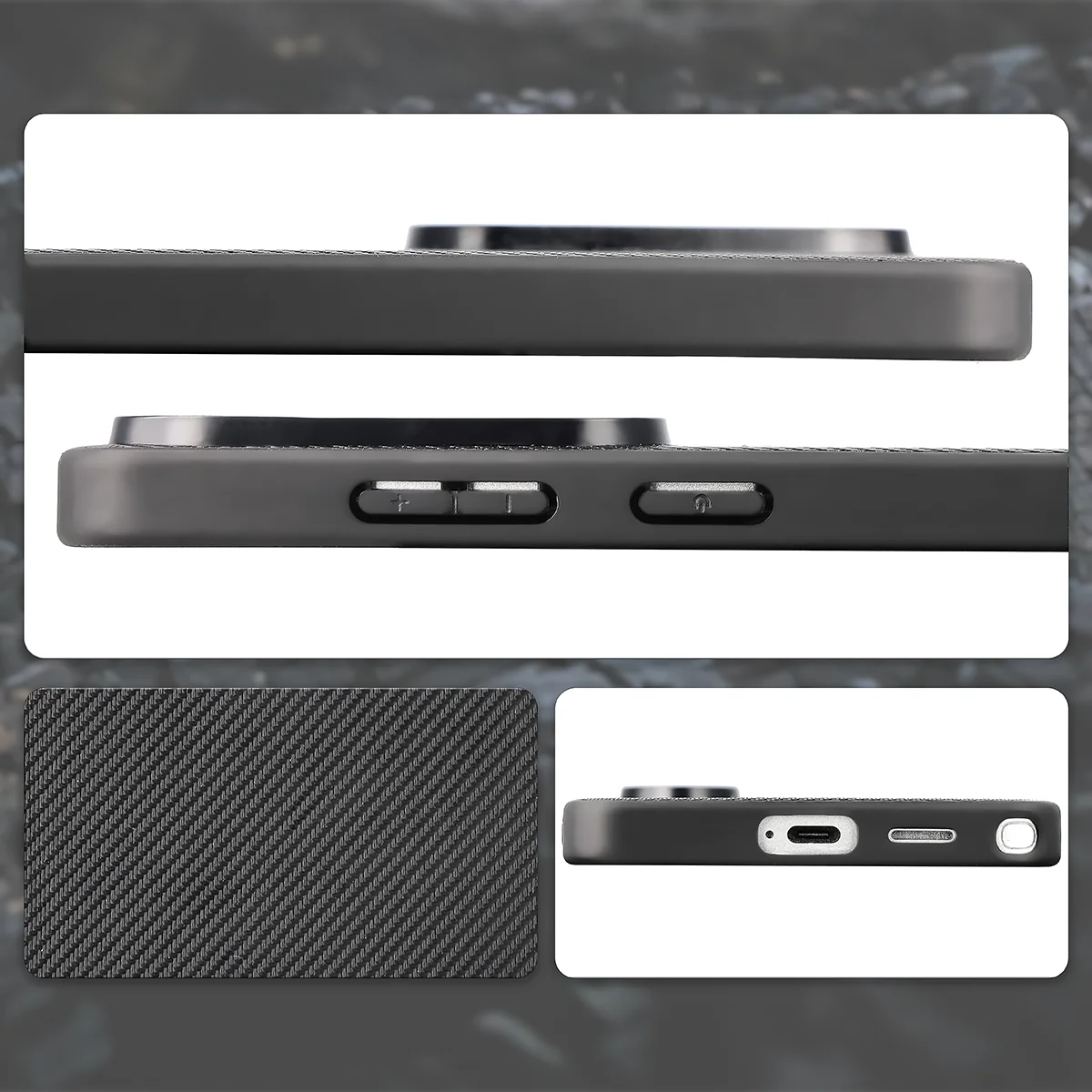 Wycięcia, zintegrowane osłony i struktura etui Bizon Case CarbO do Samsung Galaxy S26 Ultra