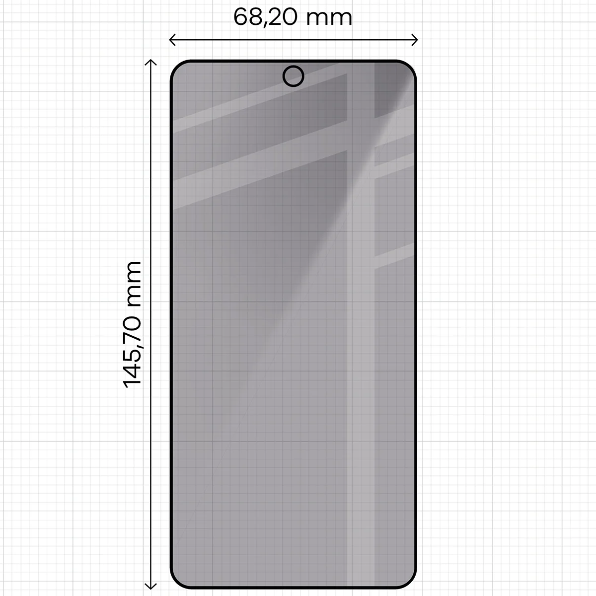 Wymiary szkła na miarce dla Samsung Galaxy S26