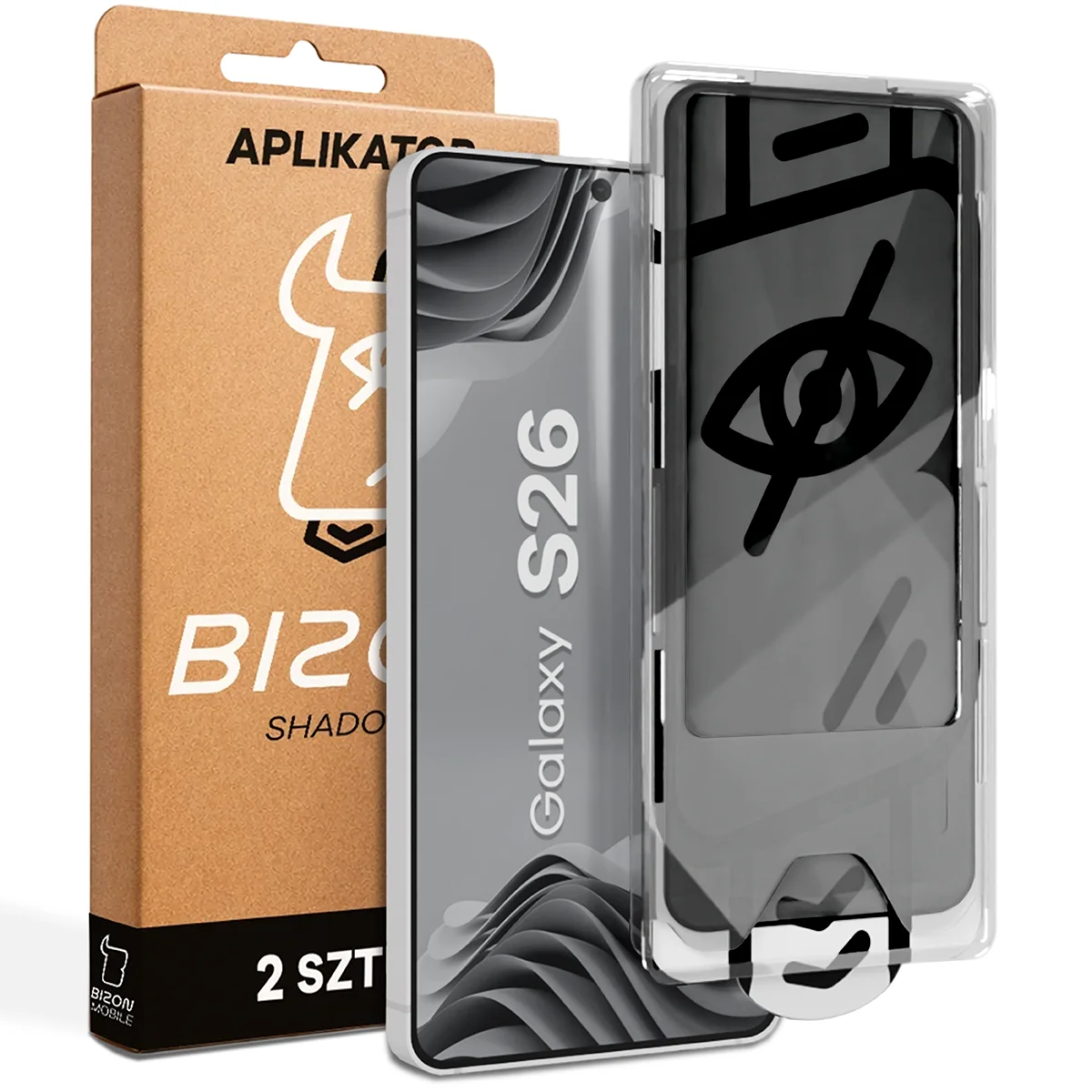 Szkło prywatyzujące z aplikatorem Bizon Glass Aplikator Shadow dla Samsung Galaxy S26