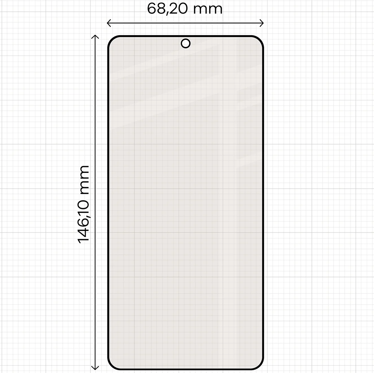Miarka z wymiarami szkła matowego Bizon Glass Matte do Samsung Galaxy S26