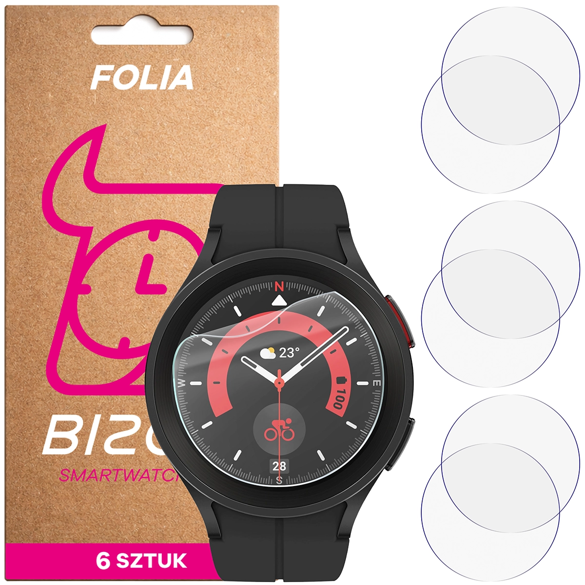 Folia hydrożelowa Bizon Watch Film HydroFlex dla Samsung Galaxy Watch 3 / 5 Pro 45mm