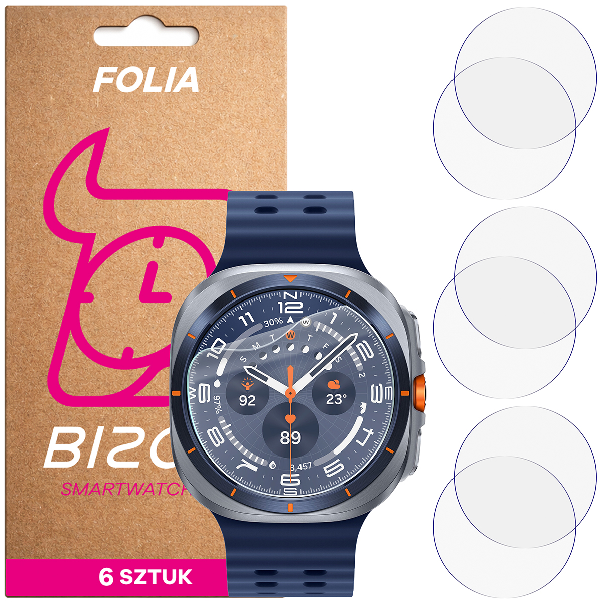 Folia hydrożelowa Bizon Watch Film HydroFlex dla Samsung Galaxy Watch Ultra 1 / Ultra 2 / 6 Classic 47 mm
