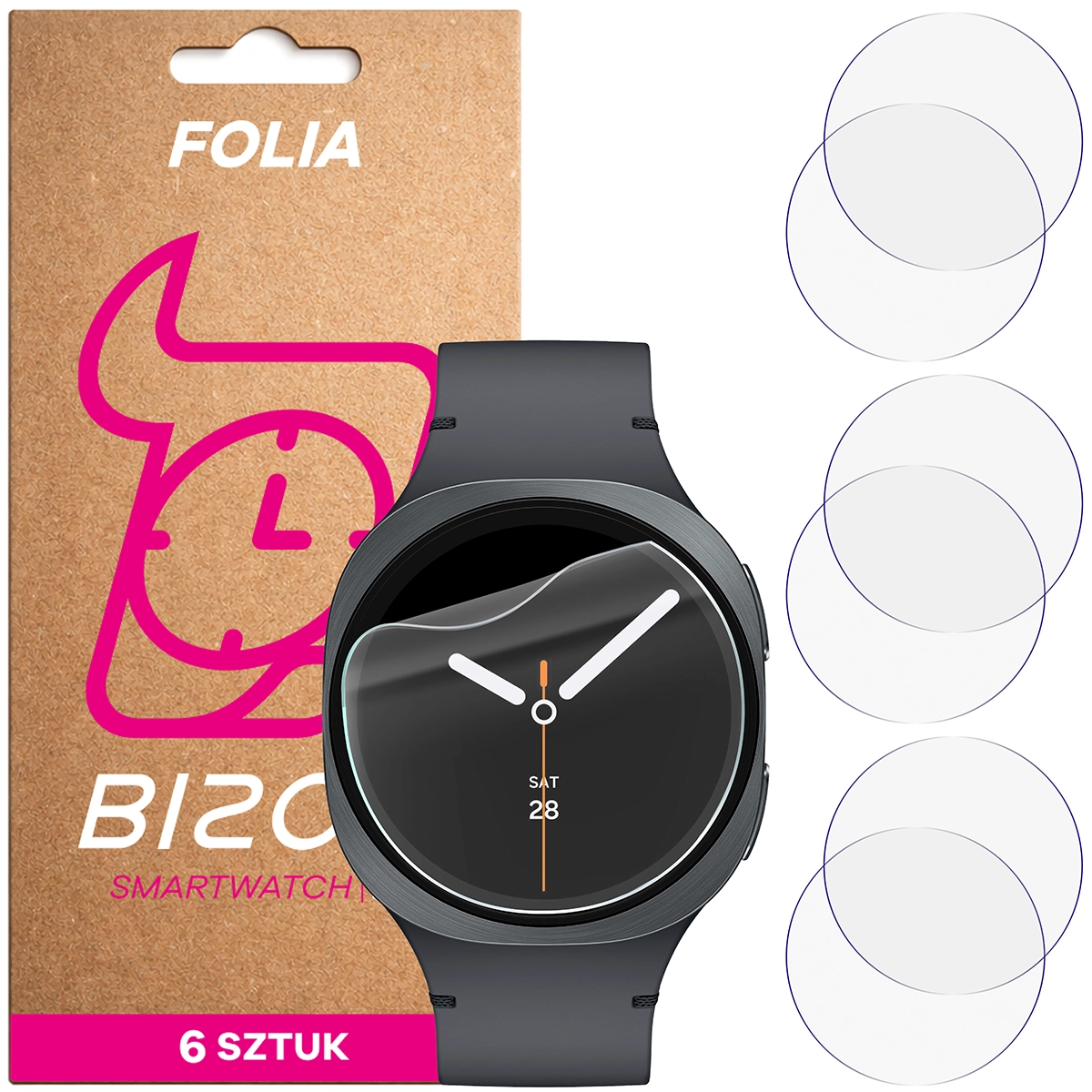 Folia hydrożelowa Bizon Watch Film HydroFlex dla Samsung Galaxy Watch 8 / 7 / 6 44 mm