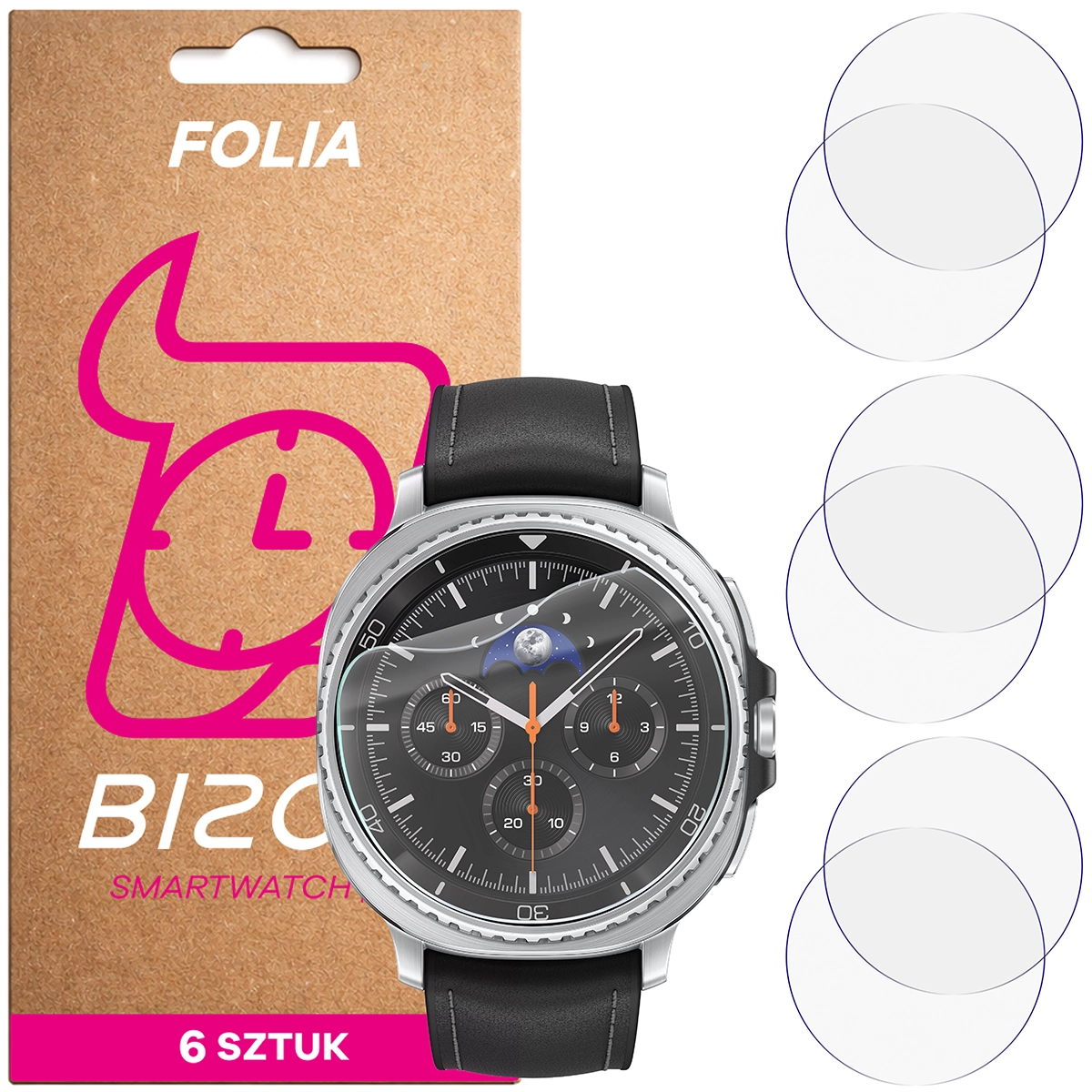 Folia hydrożelowa Bizon Watch Film HydroFlex dla Samsung Galaxy Watch 8 Classic 46 mm