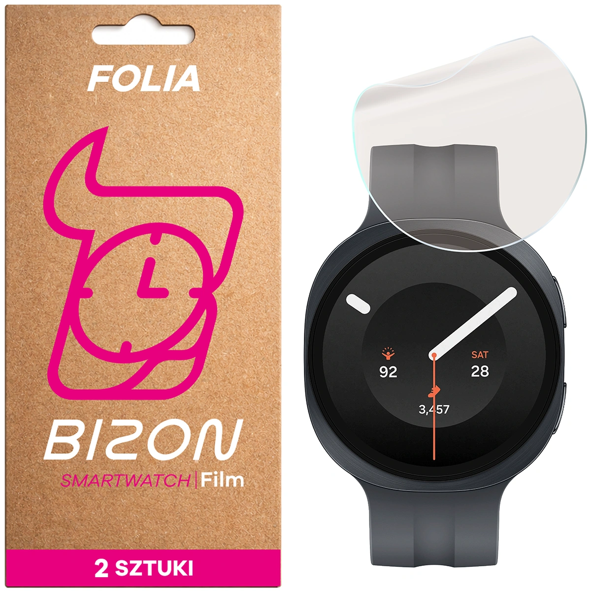 Folia matowa na ekran Bizon Watch Film Matte Duo do Samsung Galaxy Watch 9 44 mm, 2 sztuki