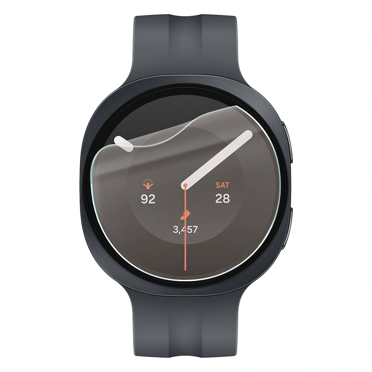 Smartwatch z nałożoną folią ochronną Bizon Watch Film Matte Duo do Samsung Galaxy Watch 9 44 mm