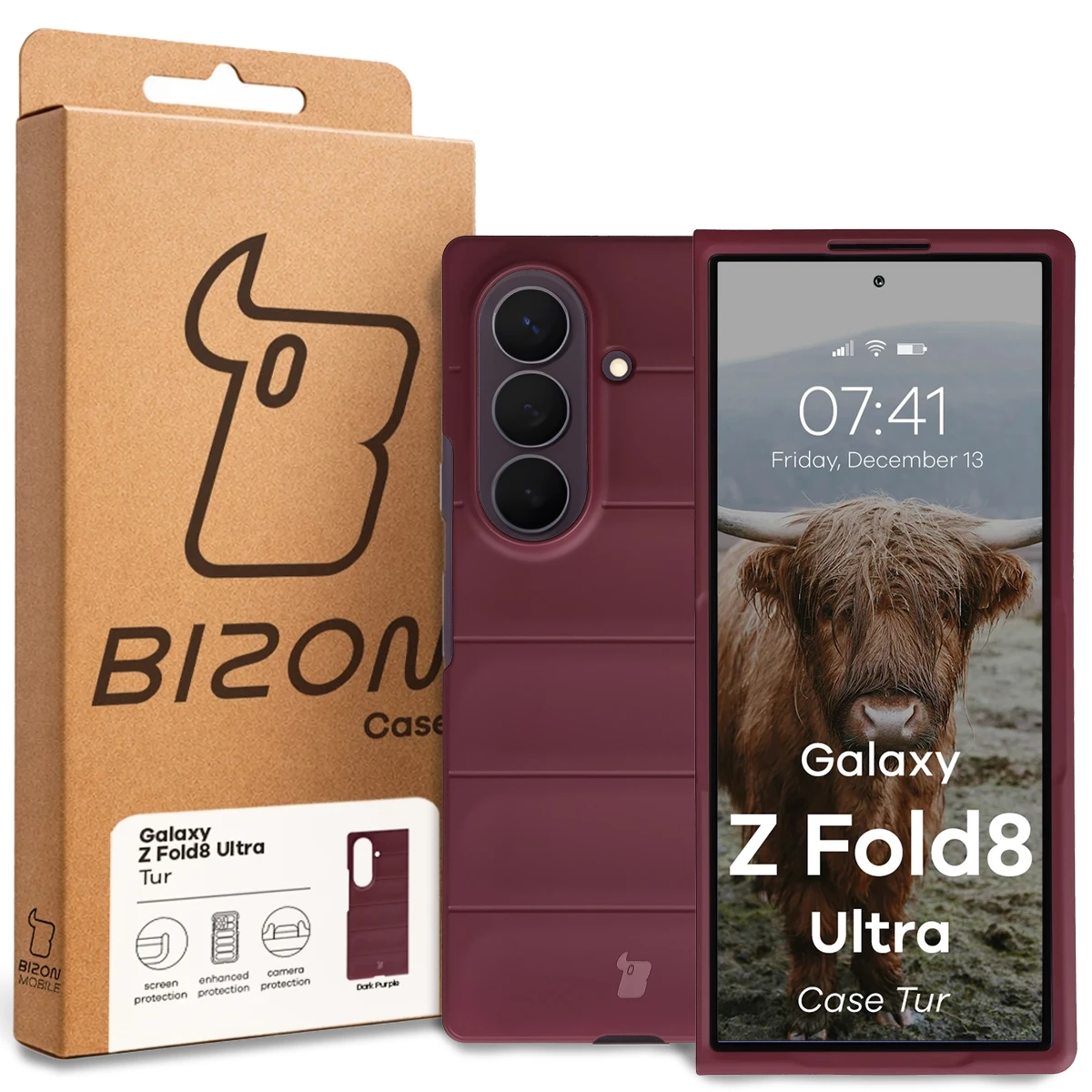 Przód pudełka Bizon Case z dedykowaną etykietą do Galaxy Z Fold8 Ultra