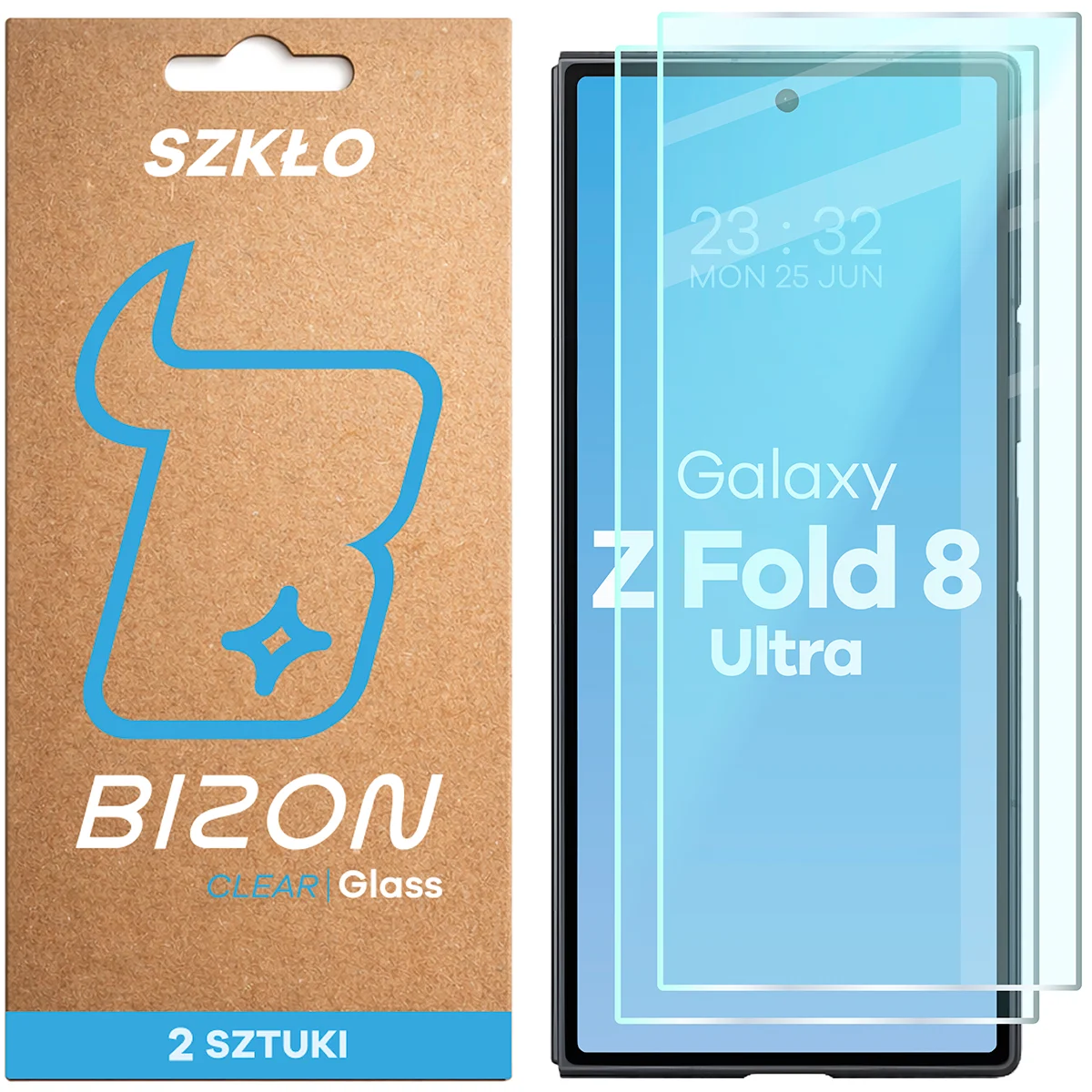Szkło hartowane Bizon Glass Clear Duo do Samsung Galaxy Z Fold8 Ultra, 2 sztuki