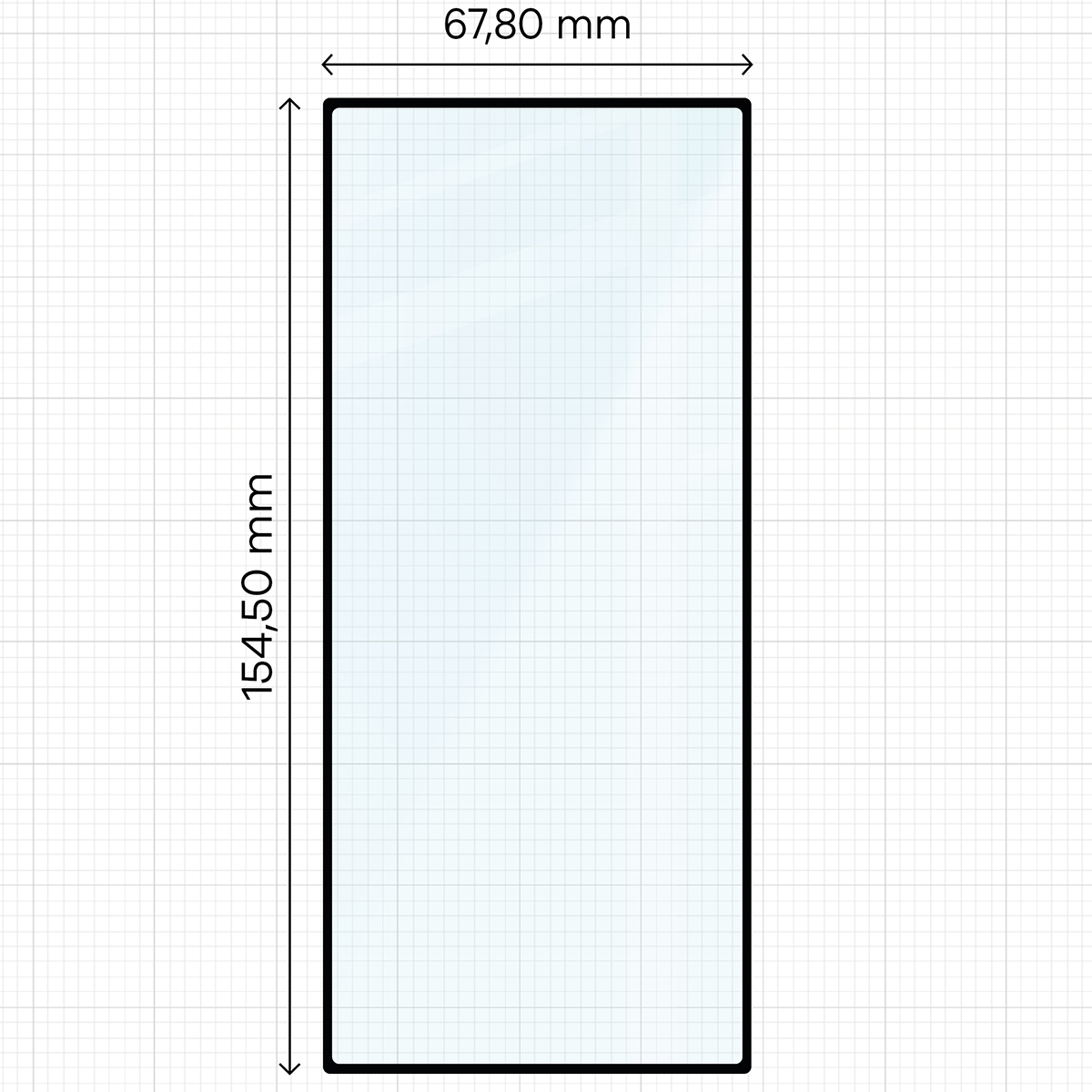 Miarka z wymiarami szkła hartowanego Bizon Glass Edge do Samsung Galaxy Z Fold8 Ultra