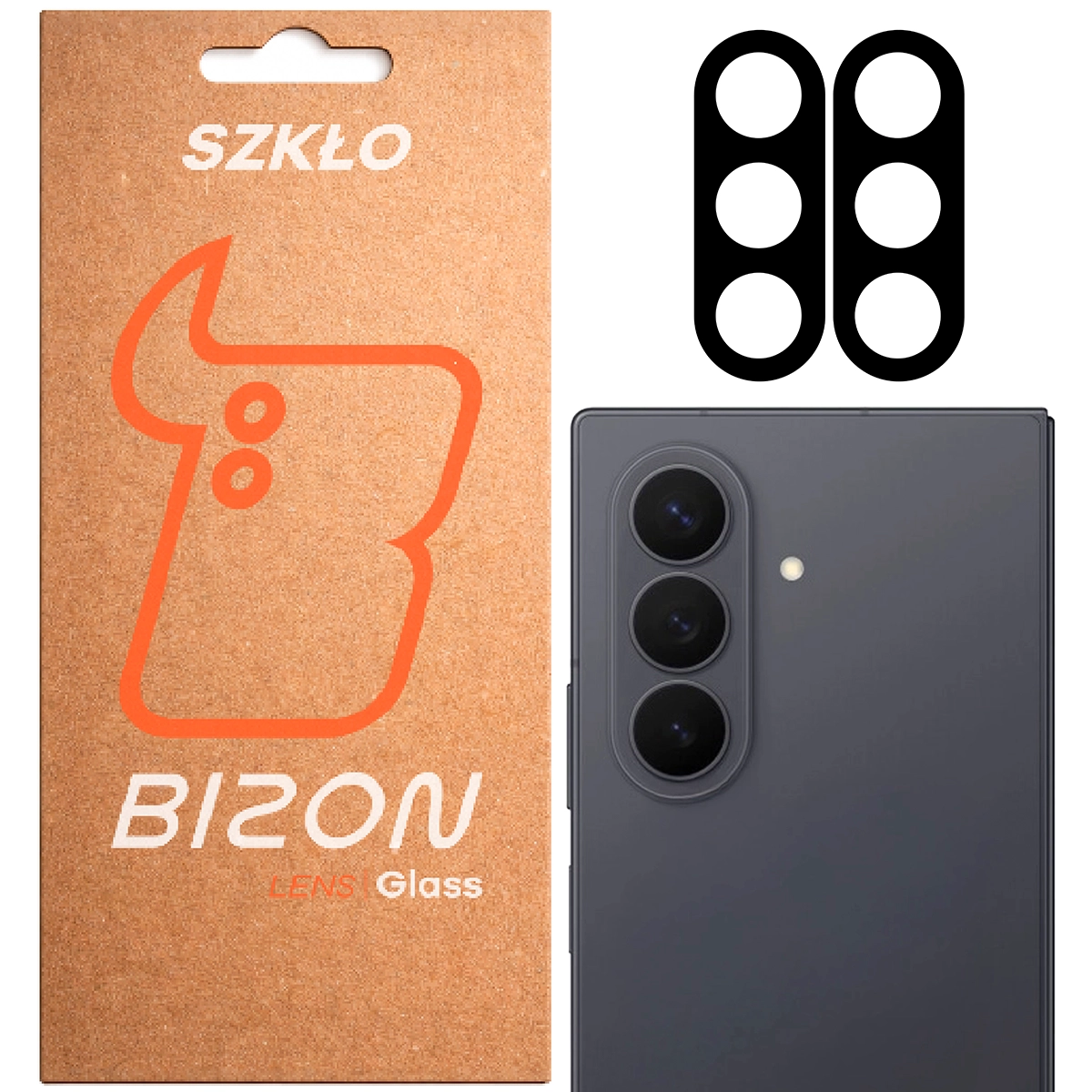 Pudełko i 2 sztuki szkła na aparat Bizon Glass Lens do Samsung Galaxy Z Fold8 Ultra