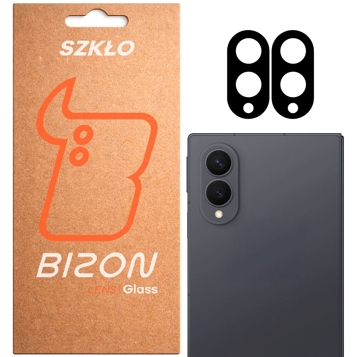 Pudełko i 2 sztuki szkła na aparat Bizon Glass Lens do Samsung Galaxy Z Fold8