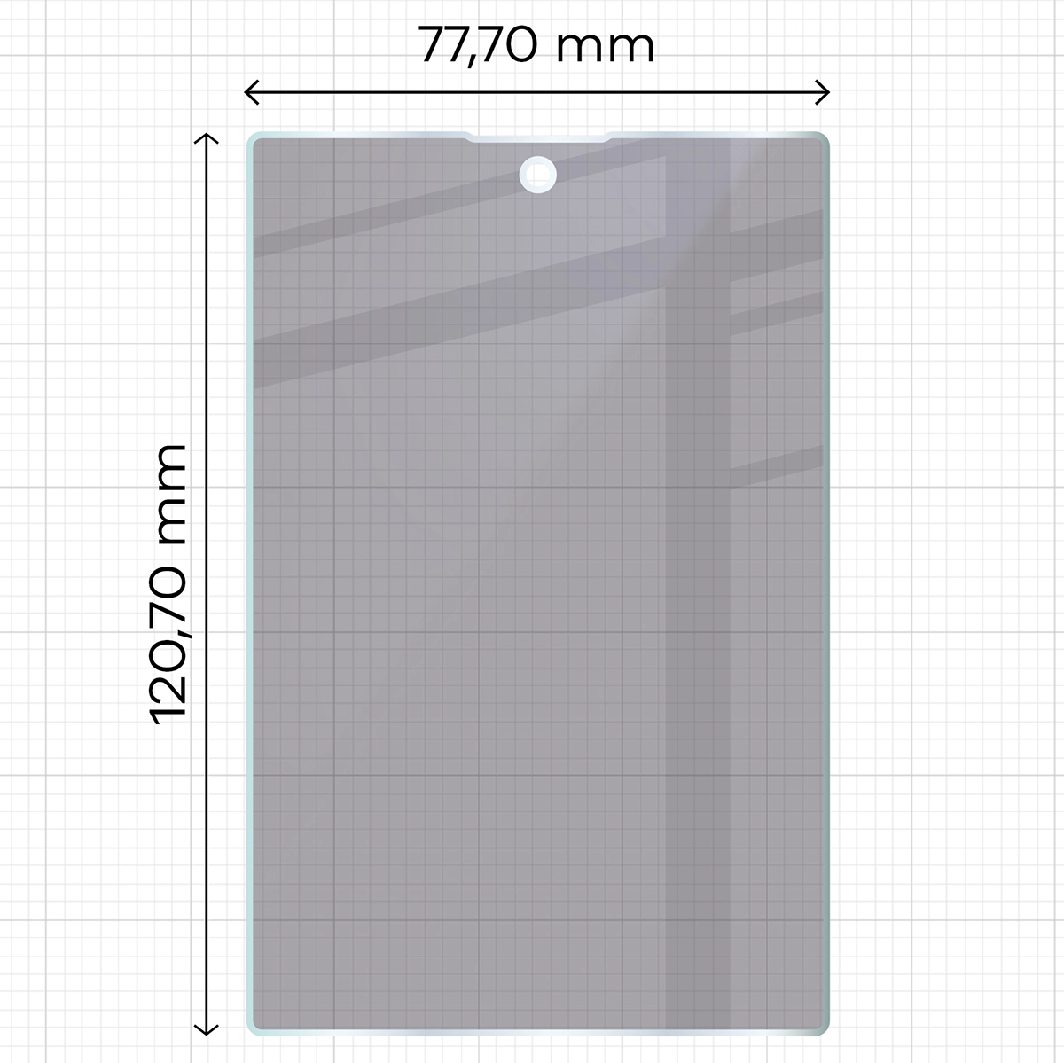 Wymiary szkła Bizon Hybrid Shadow do Samsung Galaxy Z Fold8