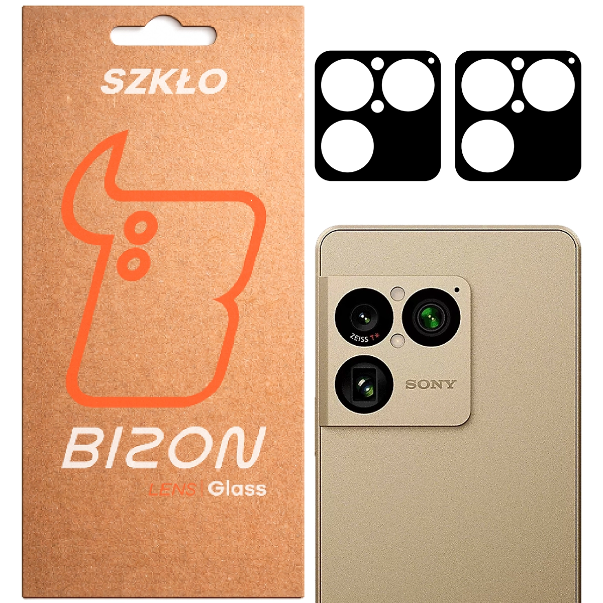 Pudełko i 2 sztuki szkła na aparat Bizon Glass Lens do Sony Xperia 1 VIII