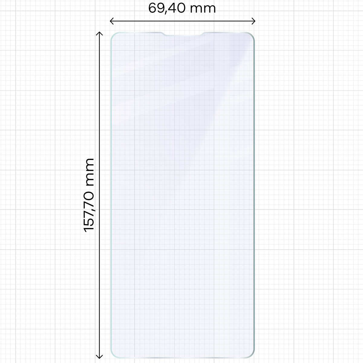 Miarka z wymiarami szkła hybrydowego Bizon Hybrid Mule do Sony Xperia 1 VIII