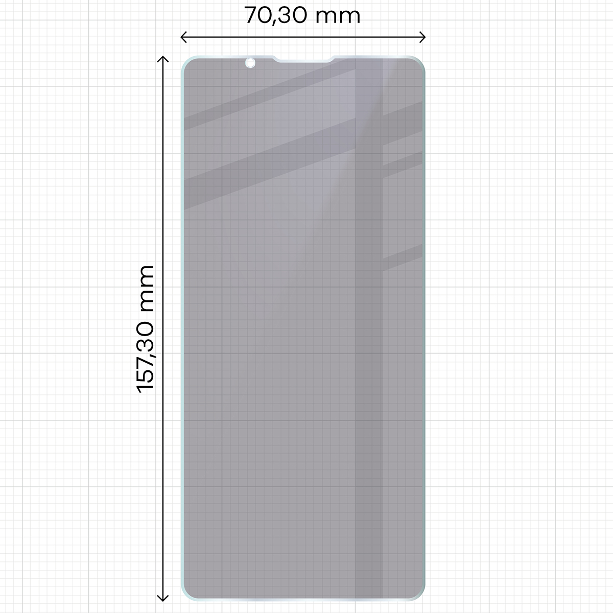 Wymiary szkła Bizon Hybrid Shadow do Sony Xperia 1 VIII