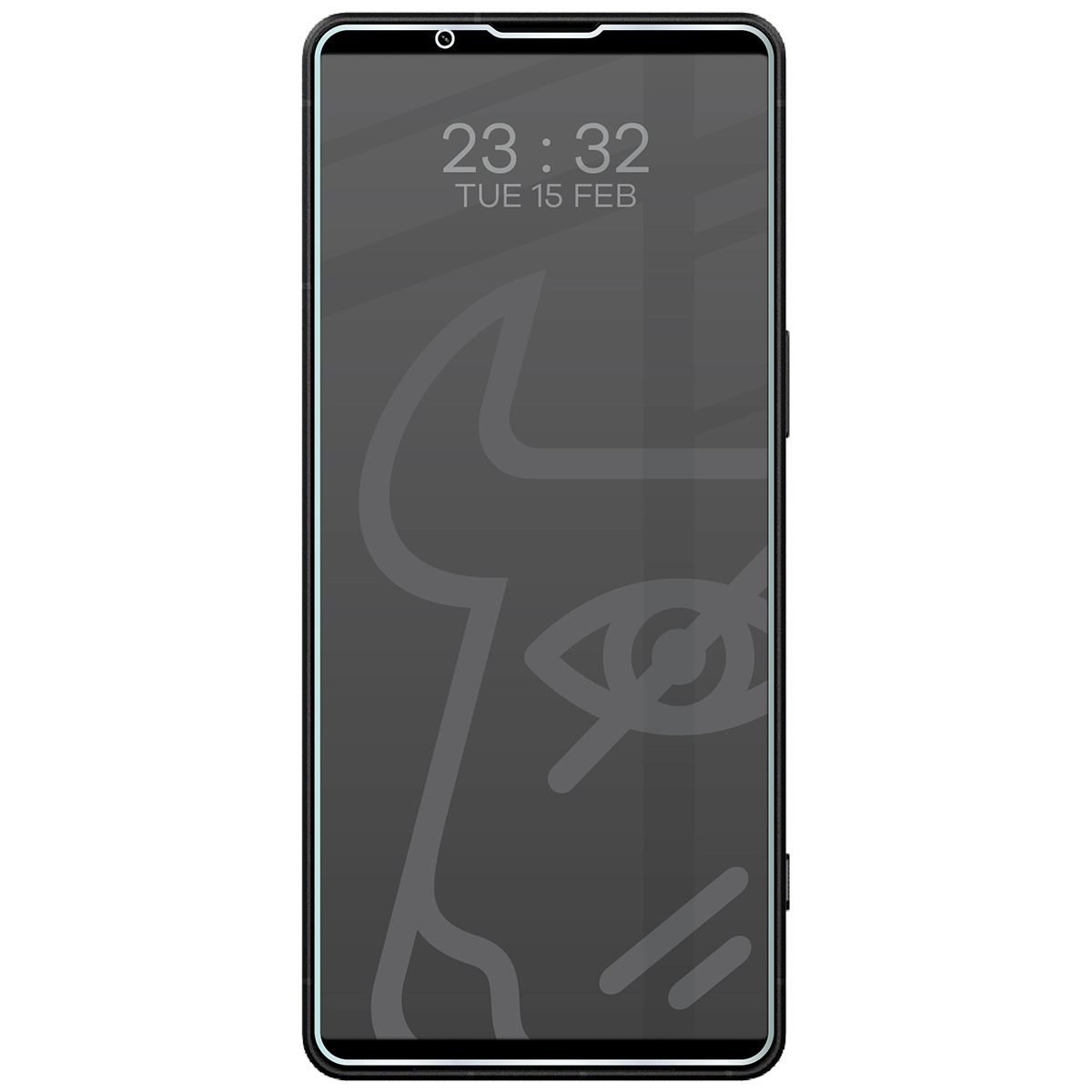 Wizualizacja szkła Hybrid Shadow nałożonego na telefon Sony Xperia 1 VIII