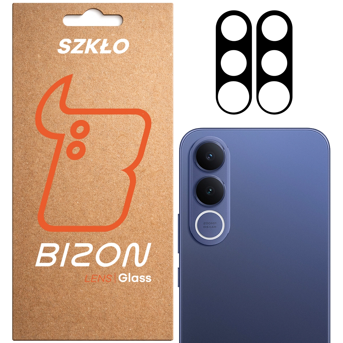 Pudełko i 2 sztuki szkła na aparat Bizon Glass Lens do Vivo V70 FE 5G