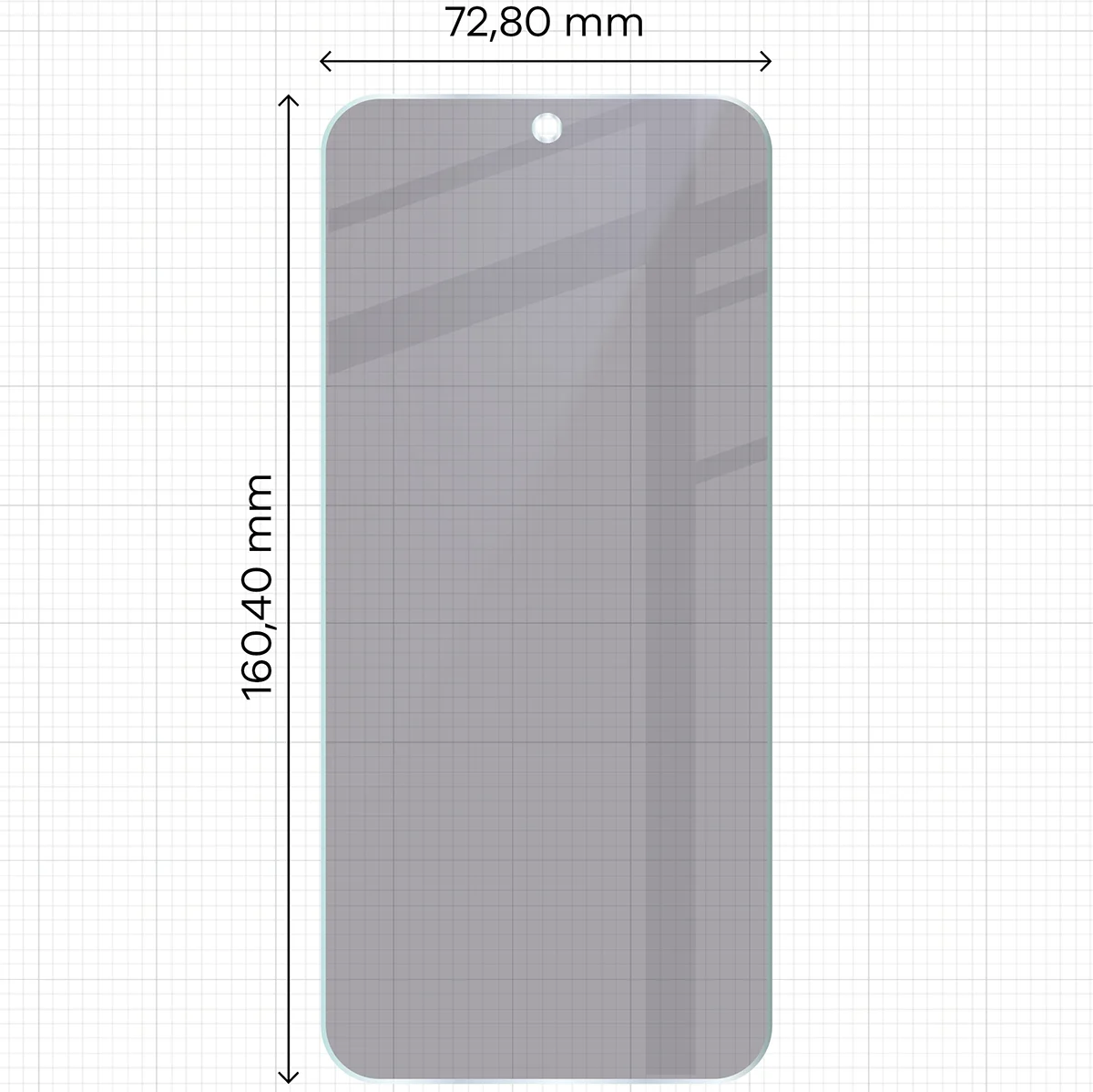 Wymiary szkła Bizon Hybrid Shadow do Vivo V70 FE 5G