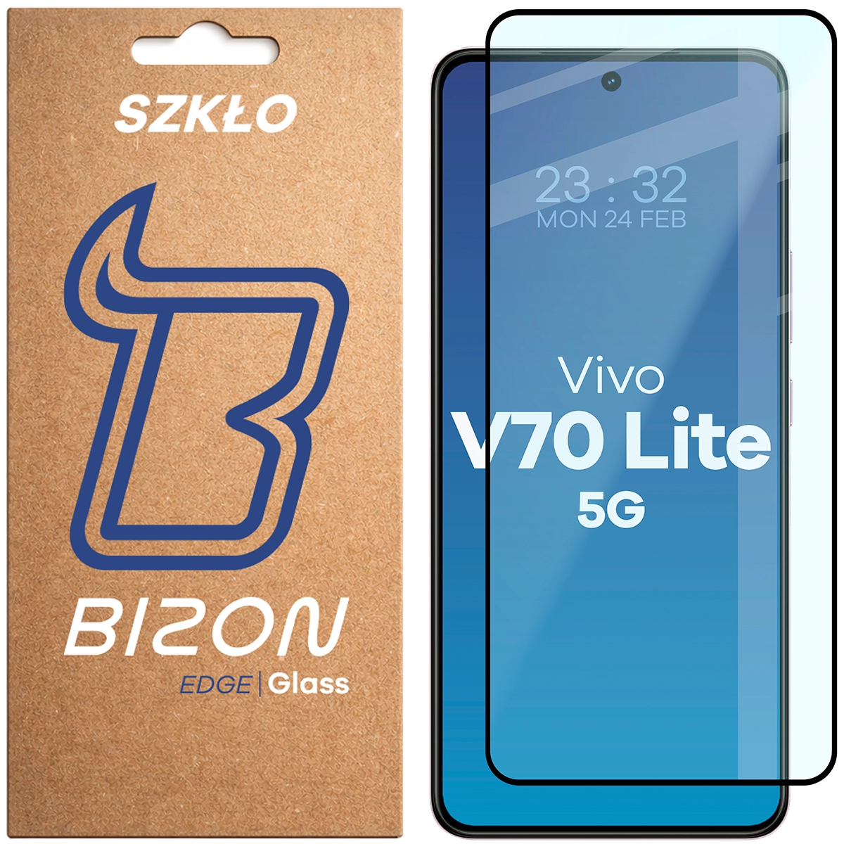 Szkło hartowane na cały ekran Bizon Glass Edge dla Vivo V70 Lite 5G