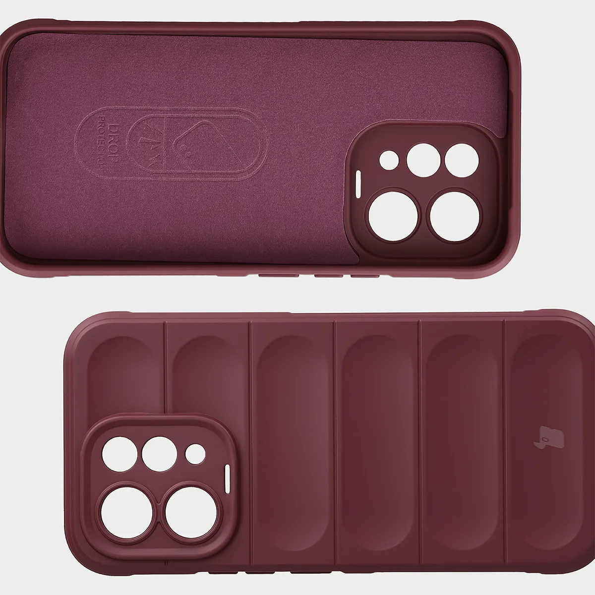 Wyściółka z mikrofibry, wyżłobienia na pleckach i wzmocnione narożniki w etui Bizon Case Tur do Vivo V70 5G