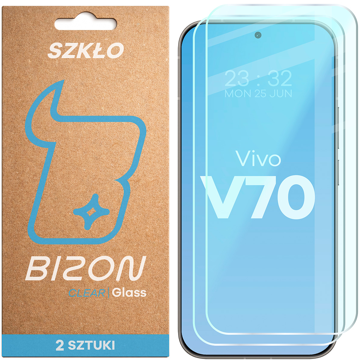 Szkło hartowane Bizon Glass Clear Duo do Vivo V70 5G, 2 sztuki