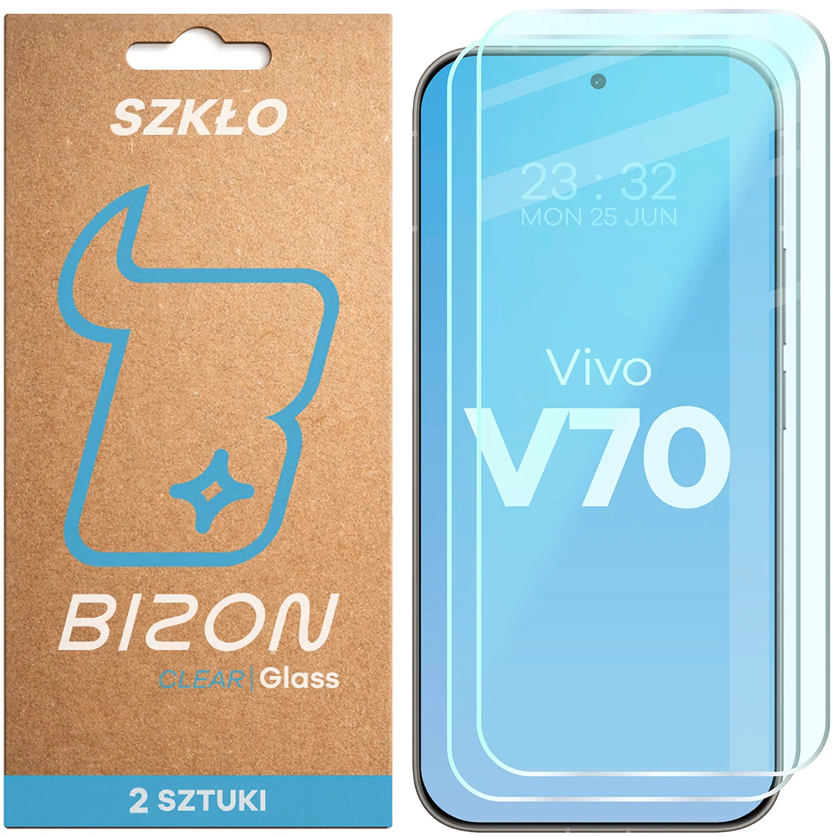 Szkło hartowane Bizon Glass Clear Duo do Vivo V70 5G, 2 sztuki