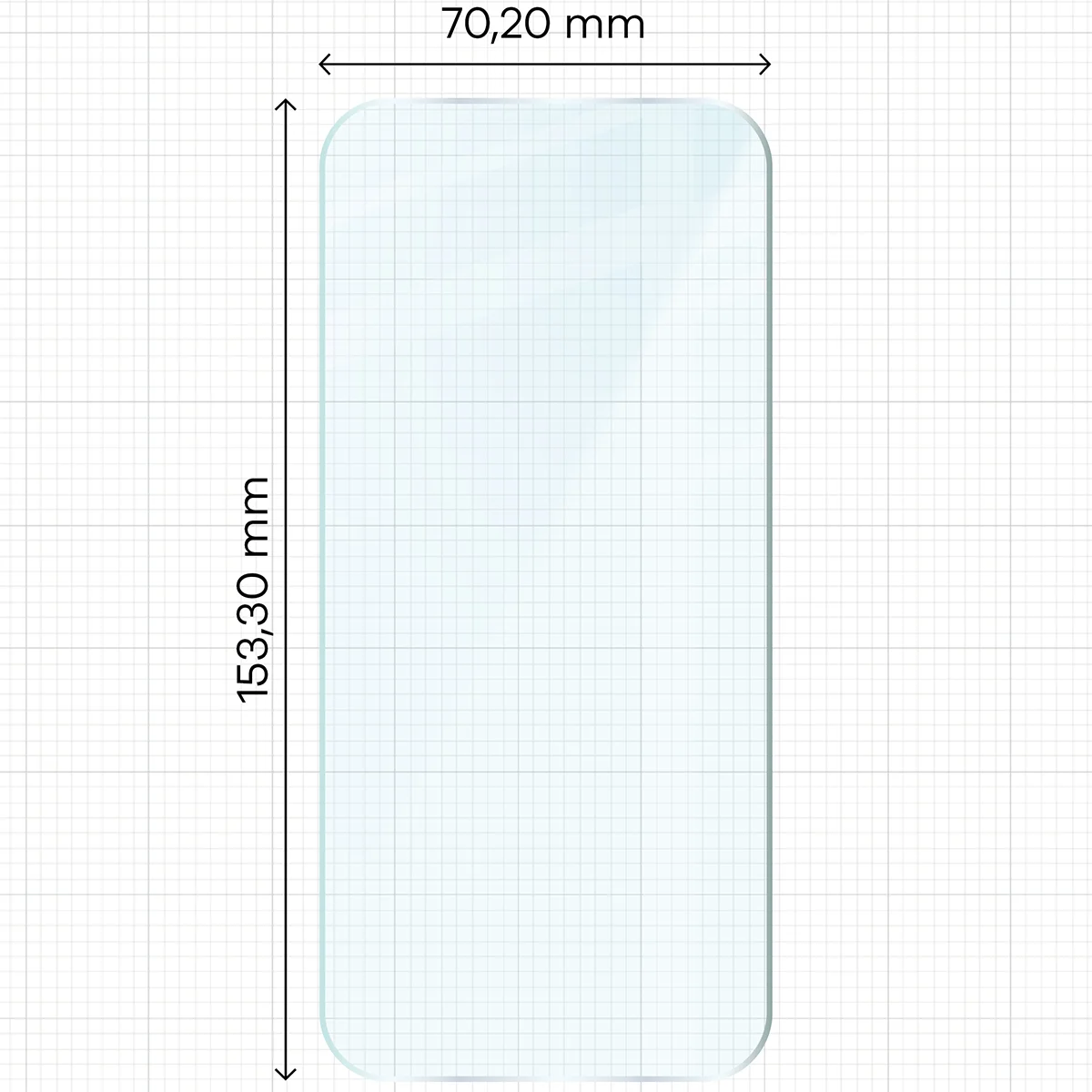 Miarka z wymiarami szkła hartowanego Bizon Glass Clear Duo do Vivo V70 5G