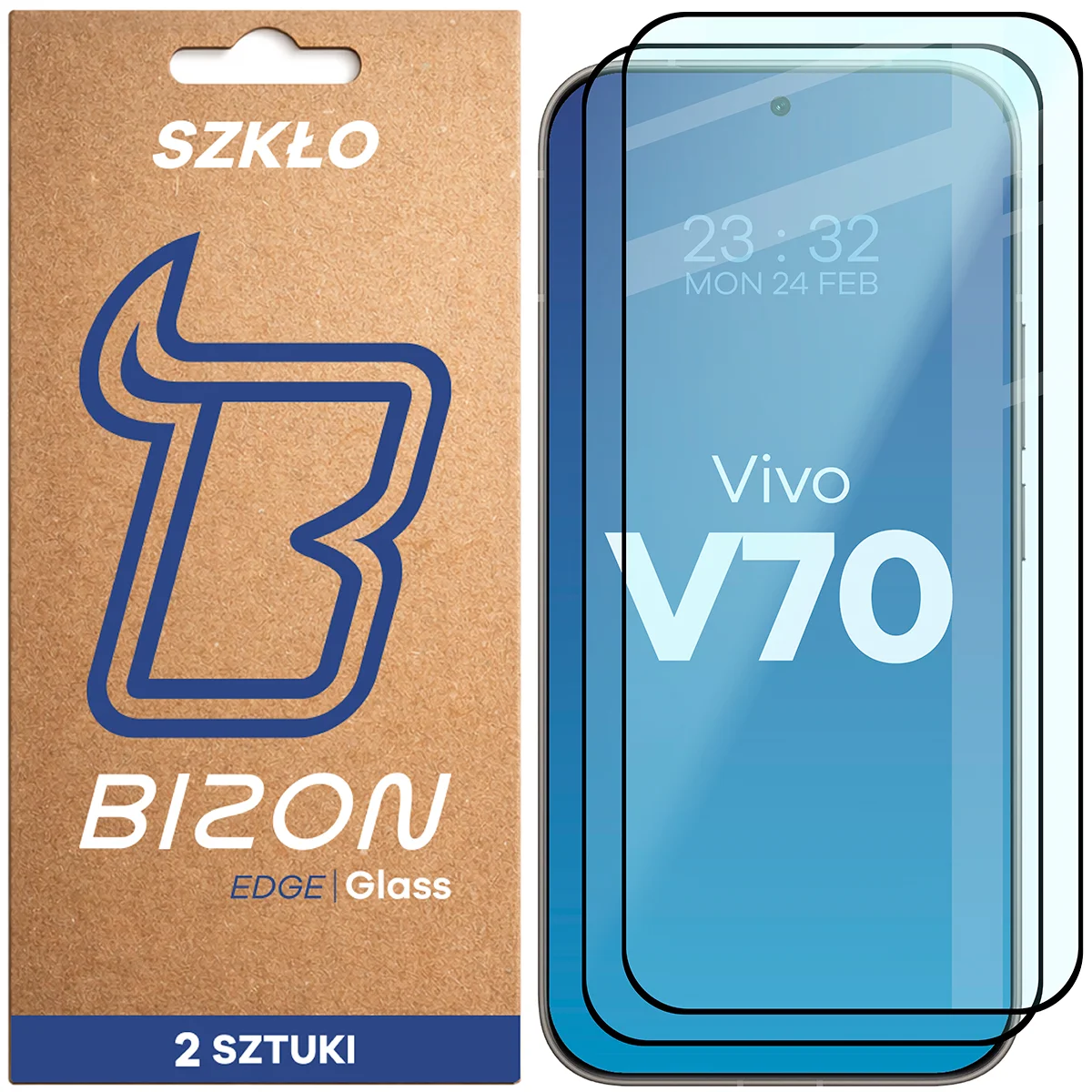 Szkło hartowane na cały ekran Bizon Glass Edge Duo dla Vivo V70 5G
