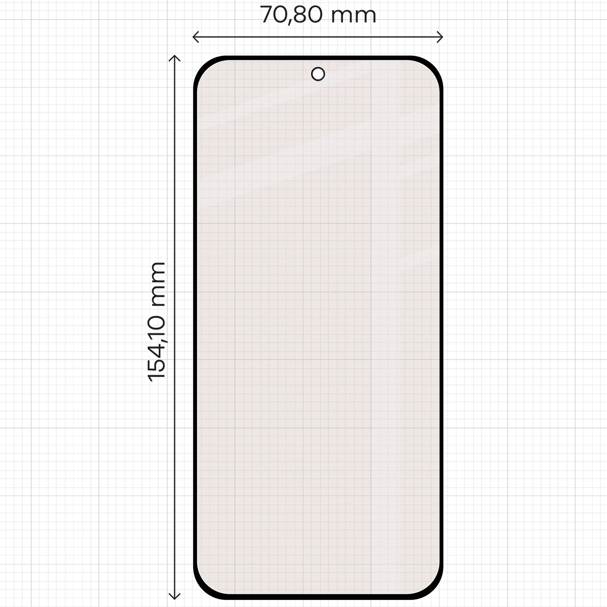 Miarka z wymiarami szkła matowego Bizon Glass Matte do Vivo V70 5G