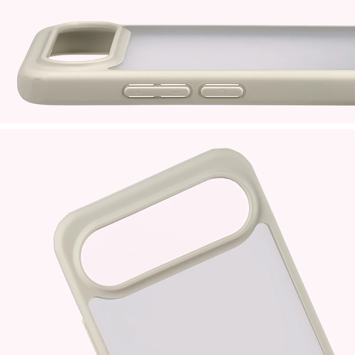 Pełne wycięcie i podwyższone krawędzie aparatu w etui Bizon Case Angelo do Vivo X300 FE