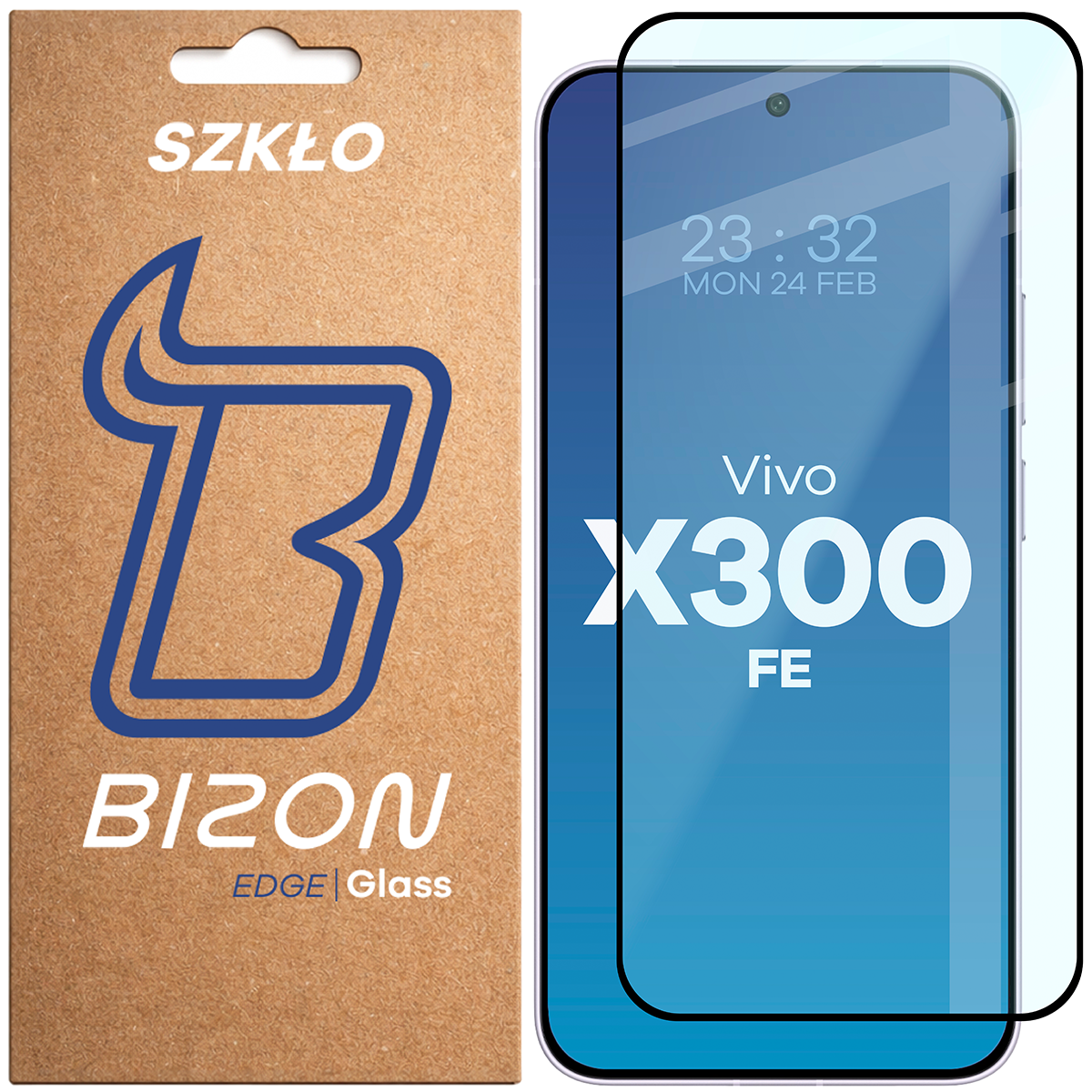Szkło hartowane na cały ekran Bizon Glass Edge dla Vivo X300 FE