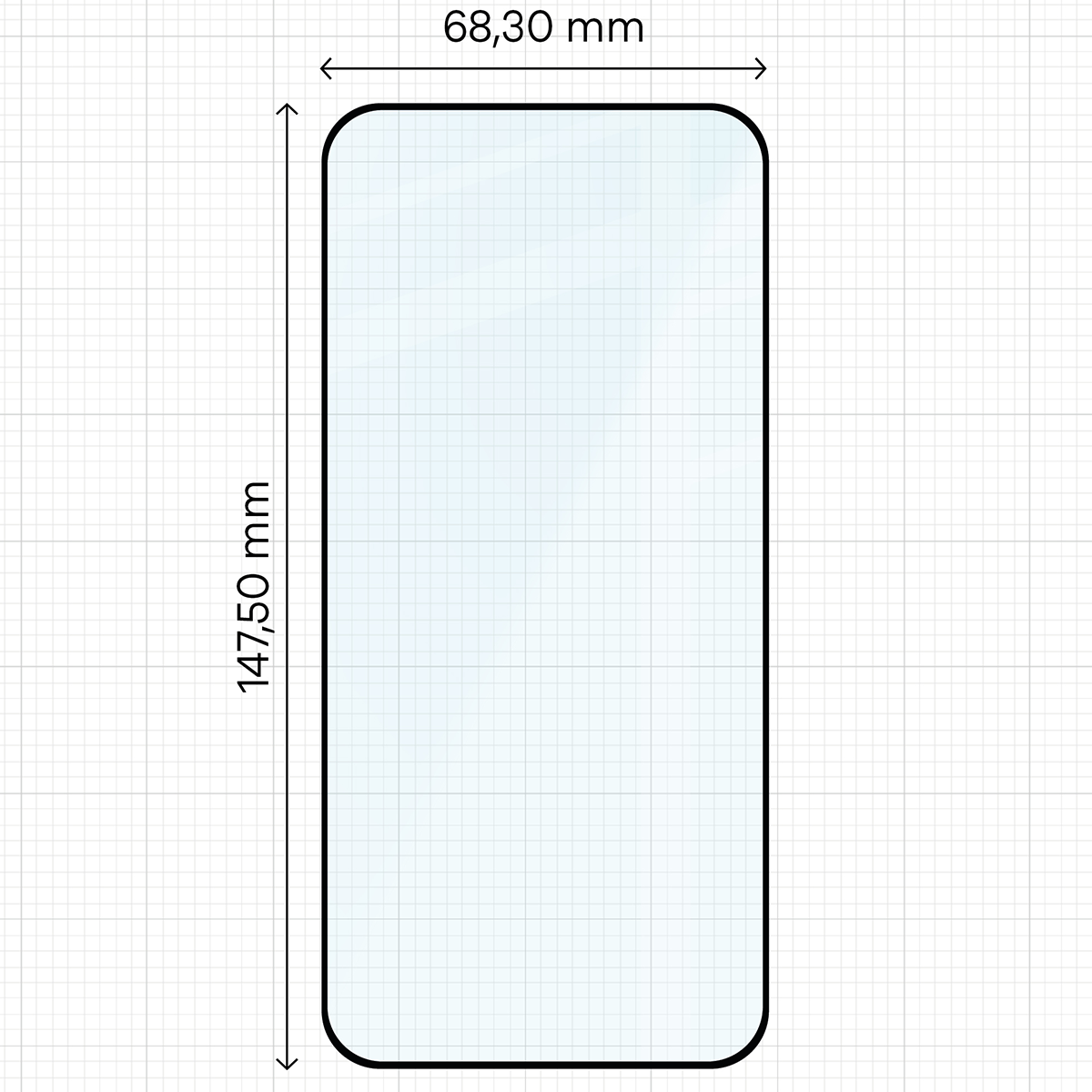 Wymiary szkła Bizon Glass Edge do Vivo X300 FE