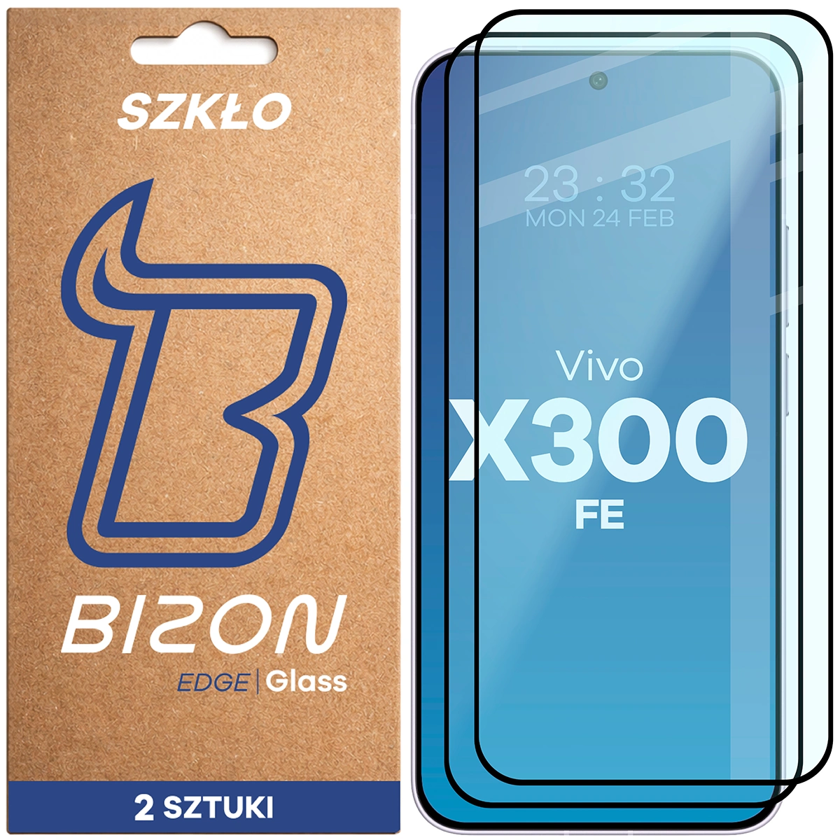 Szkło hartowane na cały ekran Bizon Glass Edge Duo dla Vivo X300 FE