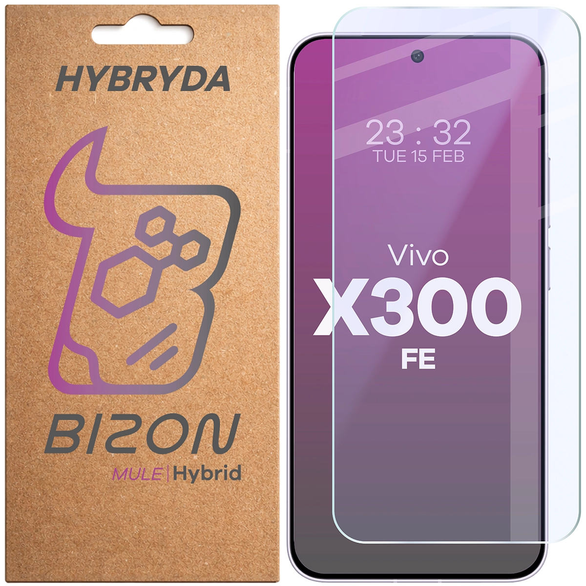 Szkło hybrydowe na ekran Bizon Hybrid Mule do Vivo X300 FE