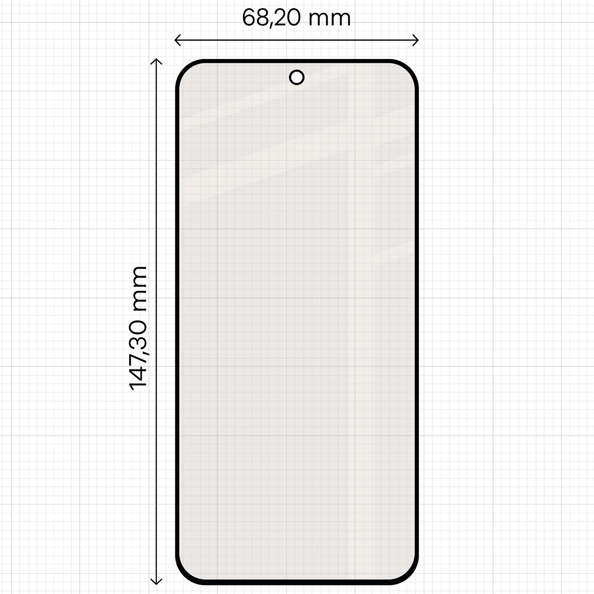 Miarka z wymiarami szkła matowego Bizon Glass Matte do Vivo X300 FE