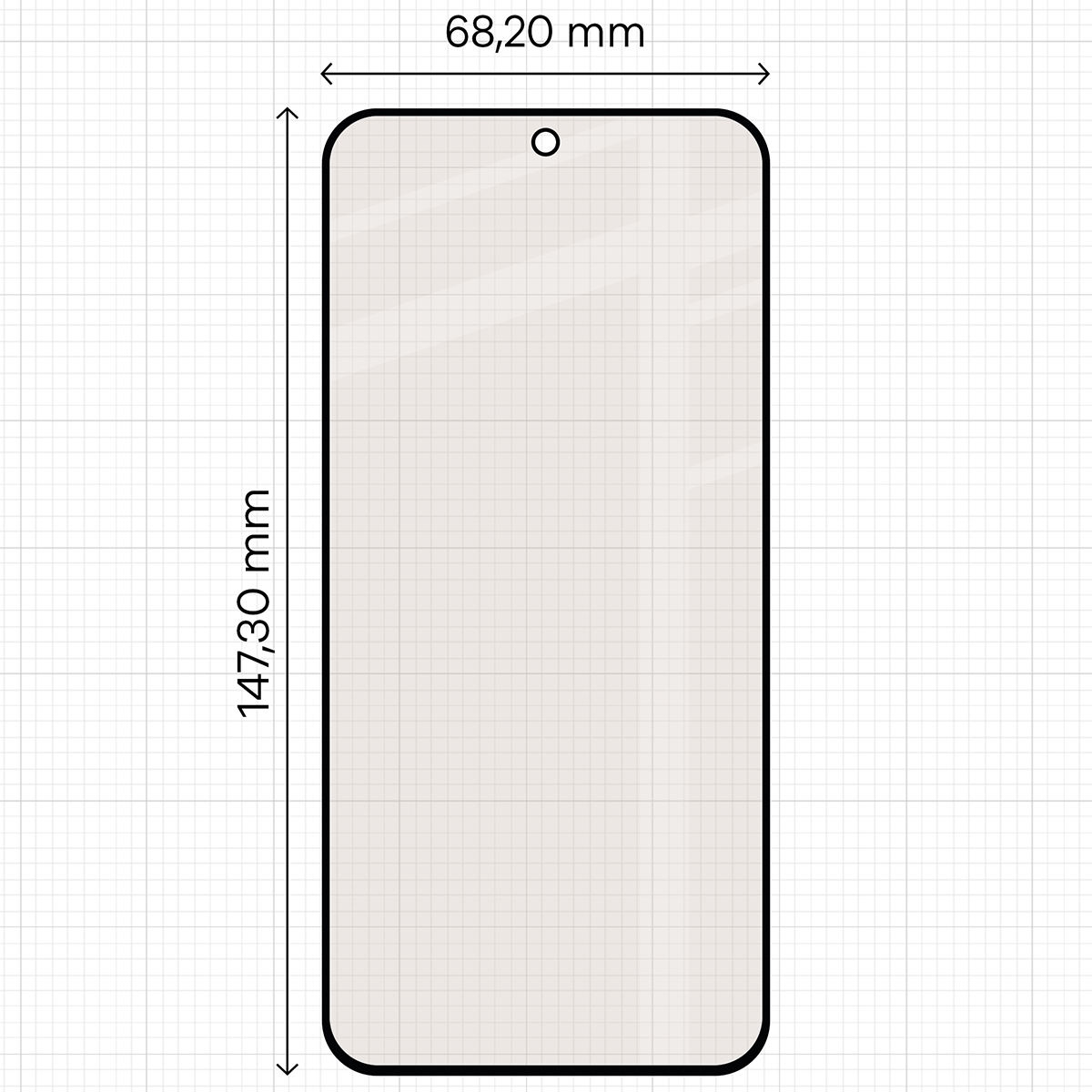 Miarka z wymiarami szkła matowego Bizon Glass Matte Duo do Vivo X300 FE