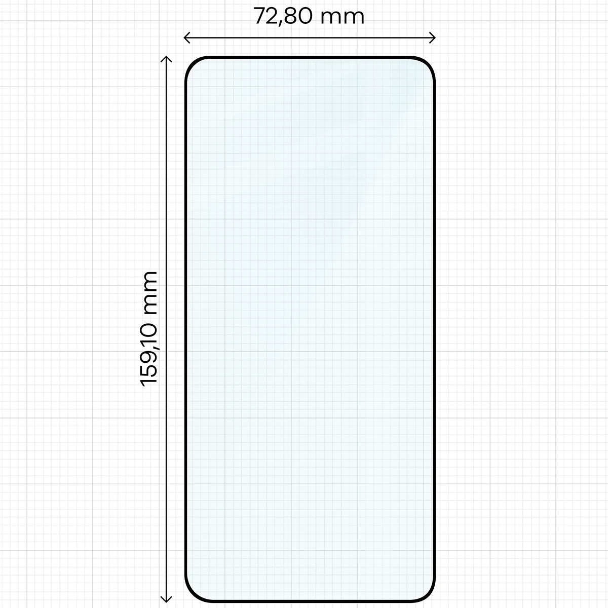 Wymiary szkła na miarce dla Vivo X300 Ultra