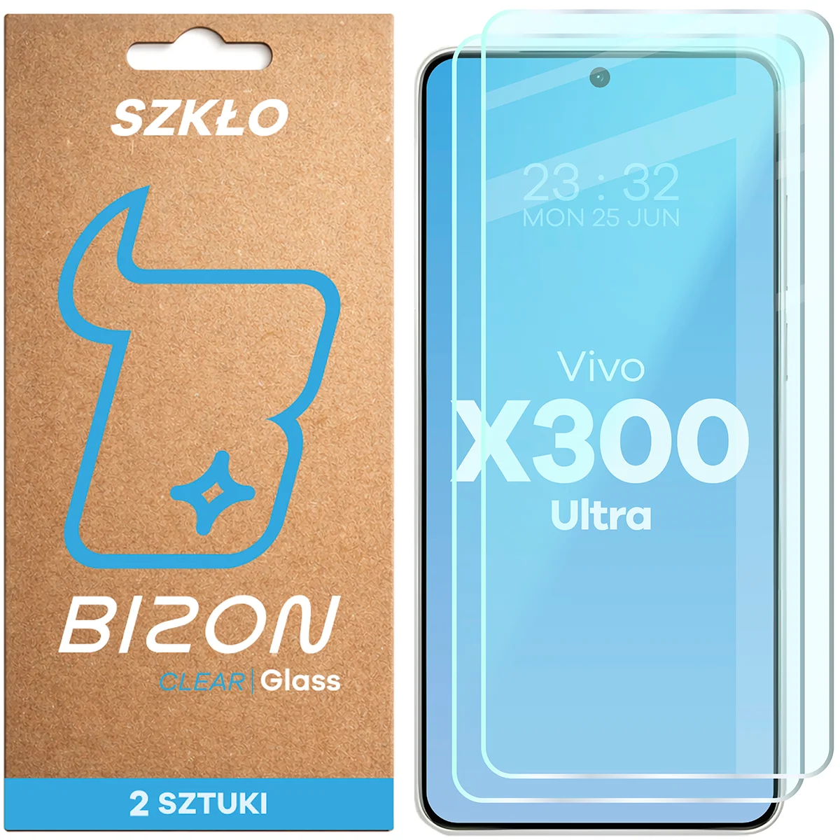 Szkło hartowane Bizon Glass Clear Duo do Vivo X300 Ultra, 2 sztuki