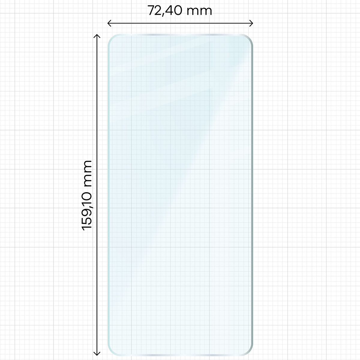 Miarka z wymiarami szkła hartowanego Bizon Glass Clear Duo do Vivo X300 Ultra