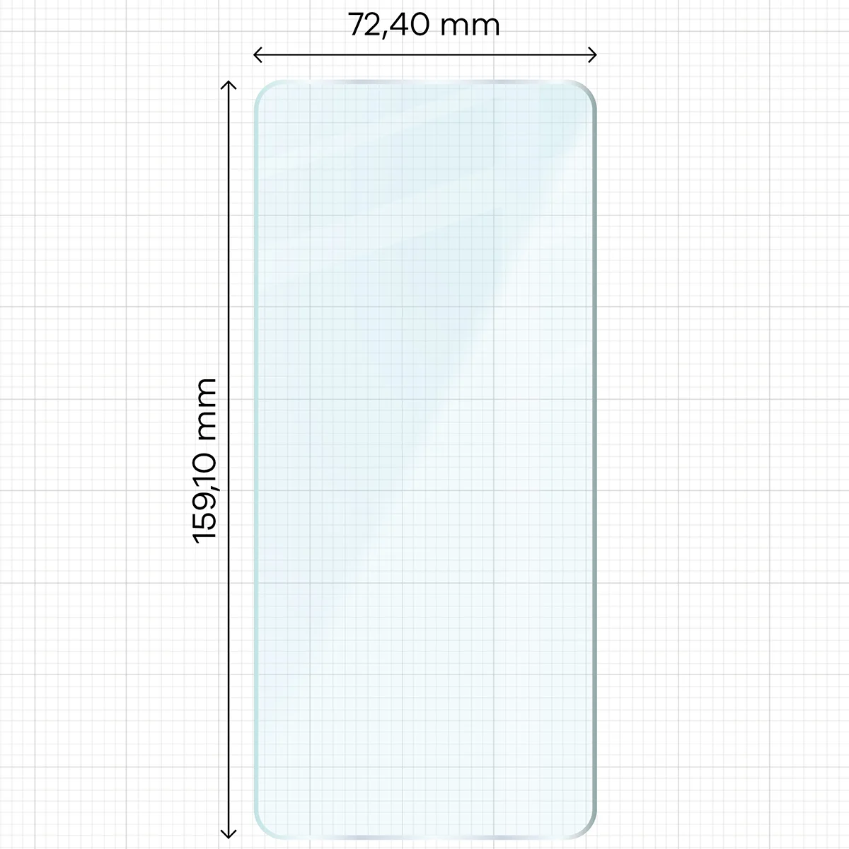 Miarka z wymiarami szkła hartowanego Bizon Glass Clear Duo do Vivo X300 Ultra