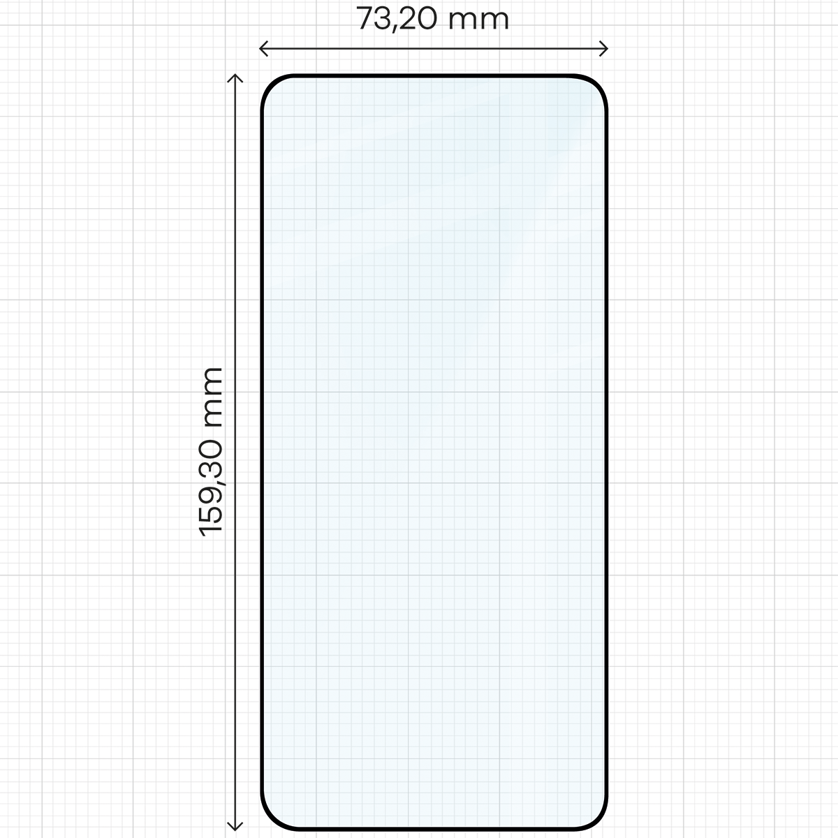 Wymiary szkła Bizon Glass Edge do Vivo X300 Ultra