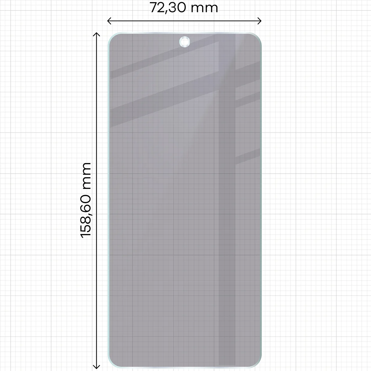 Wymiary szkła Bizon Hybrid Shadow do Vivo X300 Ultra