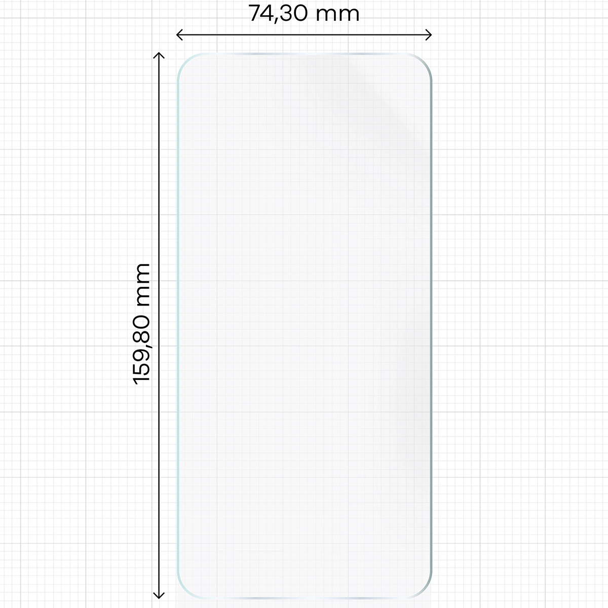 Miarka z wymiarami folii hydrożelowej Bizon Film Hydrogel Front Duo do Xiaomi 15T / Xiaomi 15T Pro