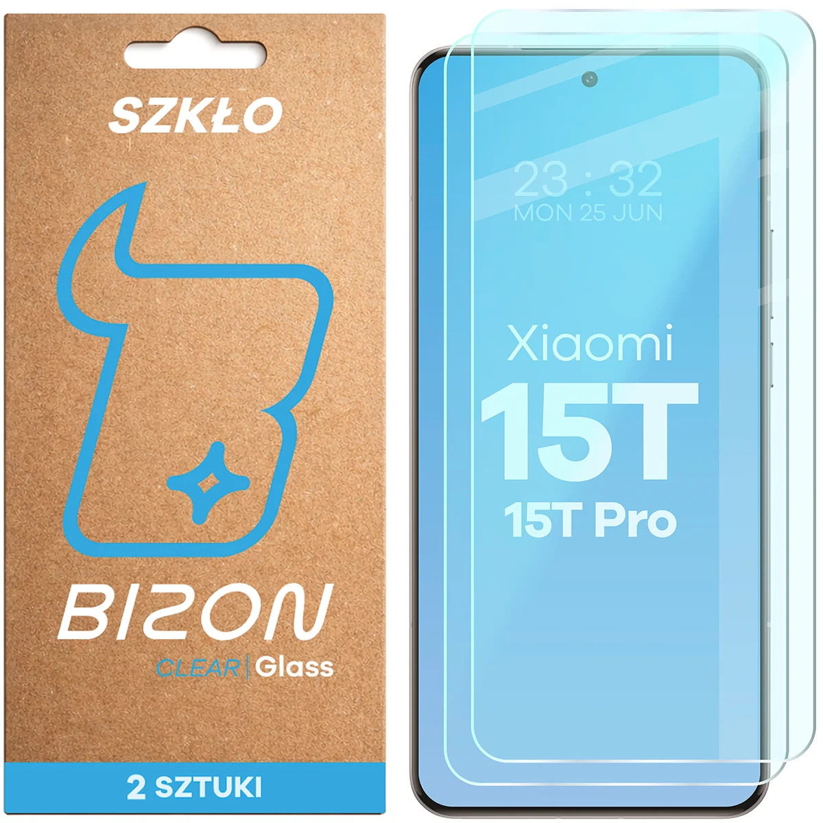 Szkło hartowane Bizon Glass Clear Duo do Xiaomi 15T / Xiaomi 15T Pro, 2 sztuki