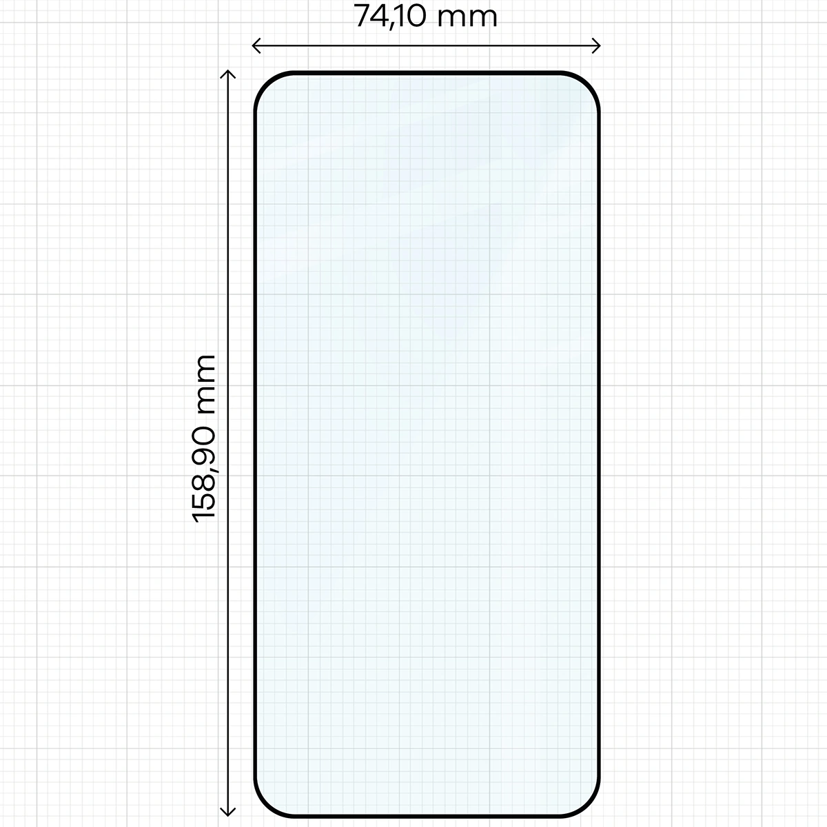 Wymiary szkła Bizon Glass Edge Duo do Xiaomi 15T / Xiaomi 15T Pro